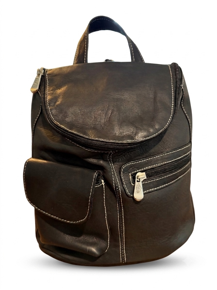 Royce New York Black Genuine Leather Mini Backpack Vintage Chic